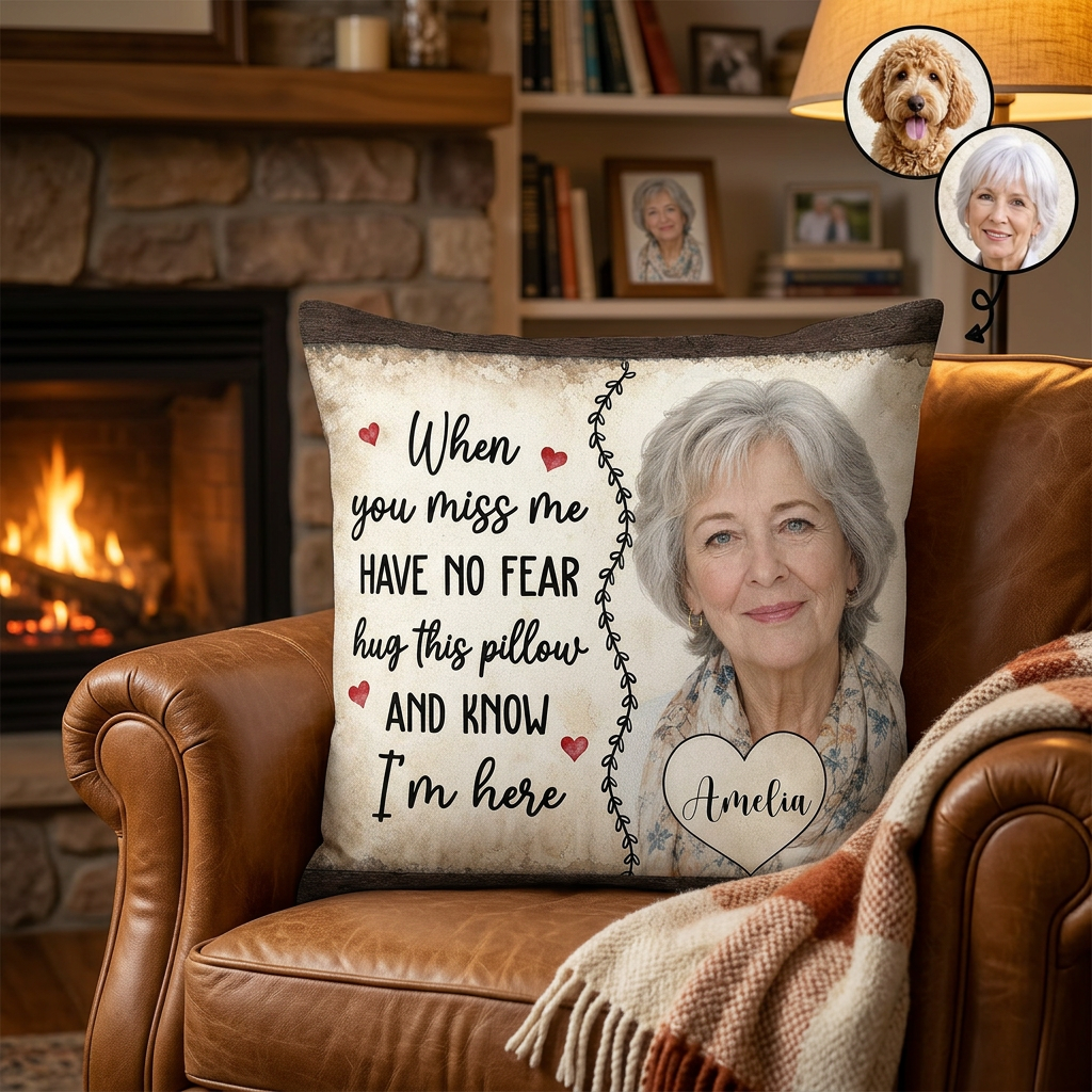 Personalized Memorial Photo Pillow - Have No Fear Hug This Pillow Remembrance Gift - Image 2