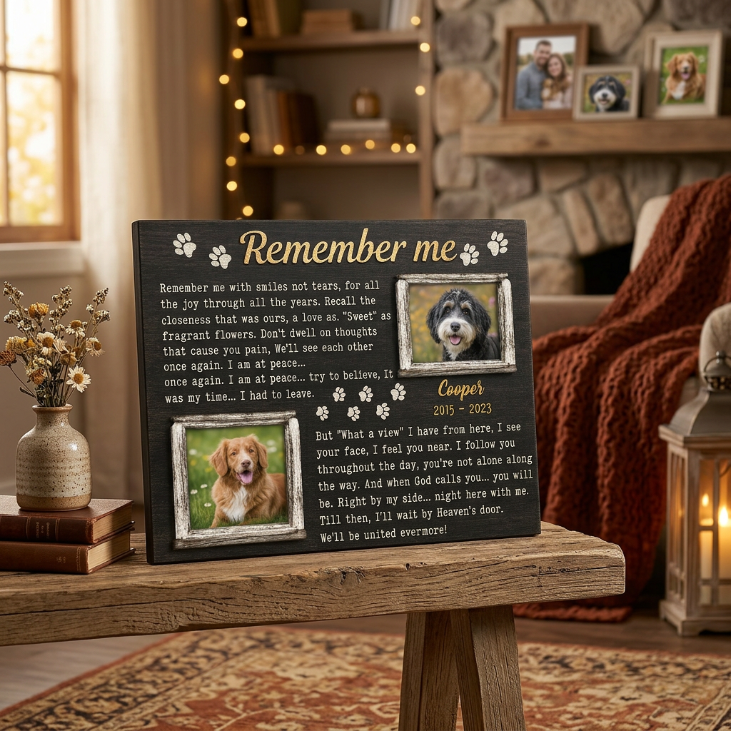 Personalized Dog Memorial Wall Canvas - Custom Pet Photo & Name Remembrance Keepsake Print - Image 2 | WCV-12X8-EHIEU_AI_0038 WCV-14X11-EHIEU_AI_0038 WCV-18X12-EHIEU_AI_0038 WCV-20X16-EHIEU_AI_0038 WCV-24X16-EHIEU_AI_0038 WCV-24X20-EHIEU_AI_0038 WCV-30X20-EHIEU_AI_0038 WCV-30X24-EHIEU_AI_0038 WCV-36X24-EHIEU_AI_0038 WCV-40X30-EHIEU_AI_0038