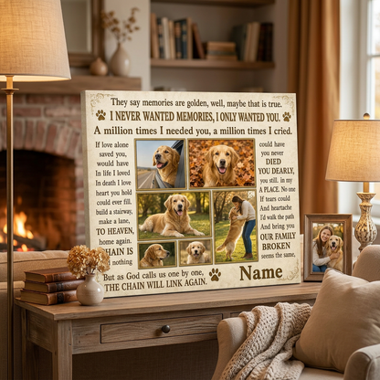 Personalized Golden Retriever Memorial Wall Canvas Dog Loss Remembrance Gift for Dog Owners - Image 2