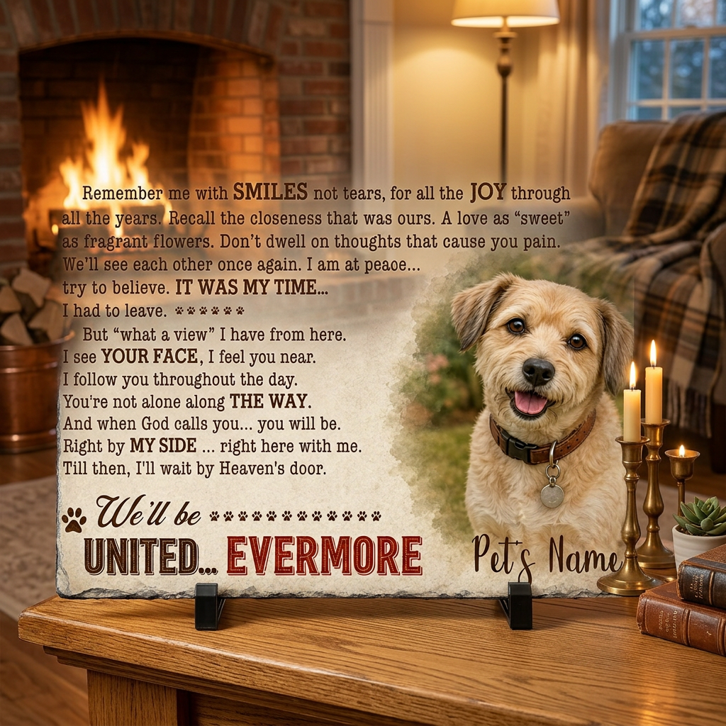 Personalized Dog Memorial Garden Stone – Custom Pet Photo Slate for Pet Loss - Image 2 | VNMGSREPR1-6IN-EHIEU_AI_0445 VNMGSREPR1-8IN-EHIEU_AI_0445
