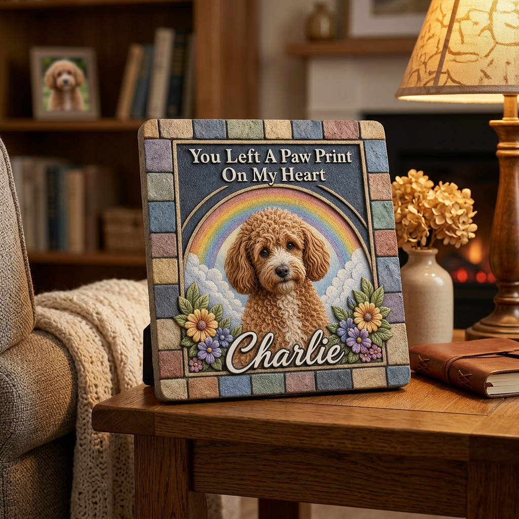 Personalized Pet Memorial Garden Stone with Photo – Dog Loss Sympathy Gift - Image 2 | VNMGSREPR1-6IN-EHIEU_AI_0421 VNMGSREPR1-8IN-EHIEU_AI_0421