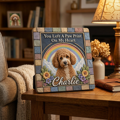 Personalized Pet Memorial Garden Stone with Photo – Dog Loss Sympathy Gift - Image 2 | VNMGSREPR1-6IN-EHIEU_AI_0421 VNMGSREPR1-8IN-EHIEU_AI_0421