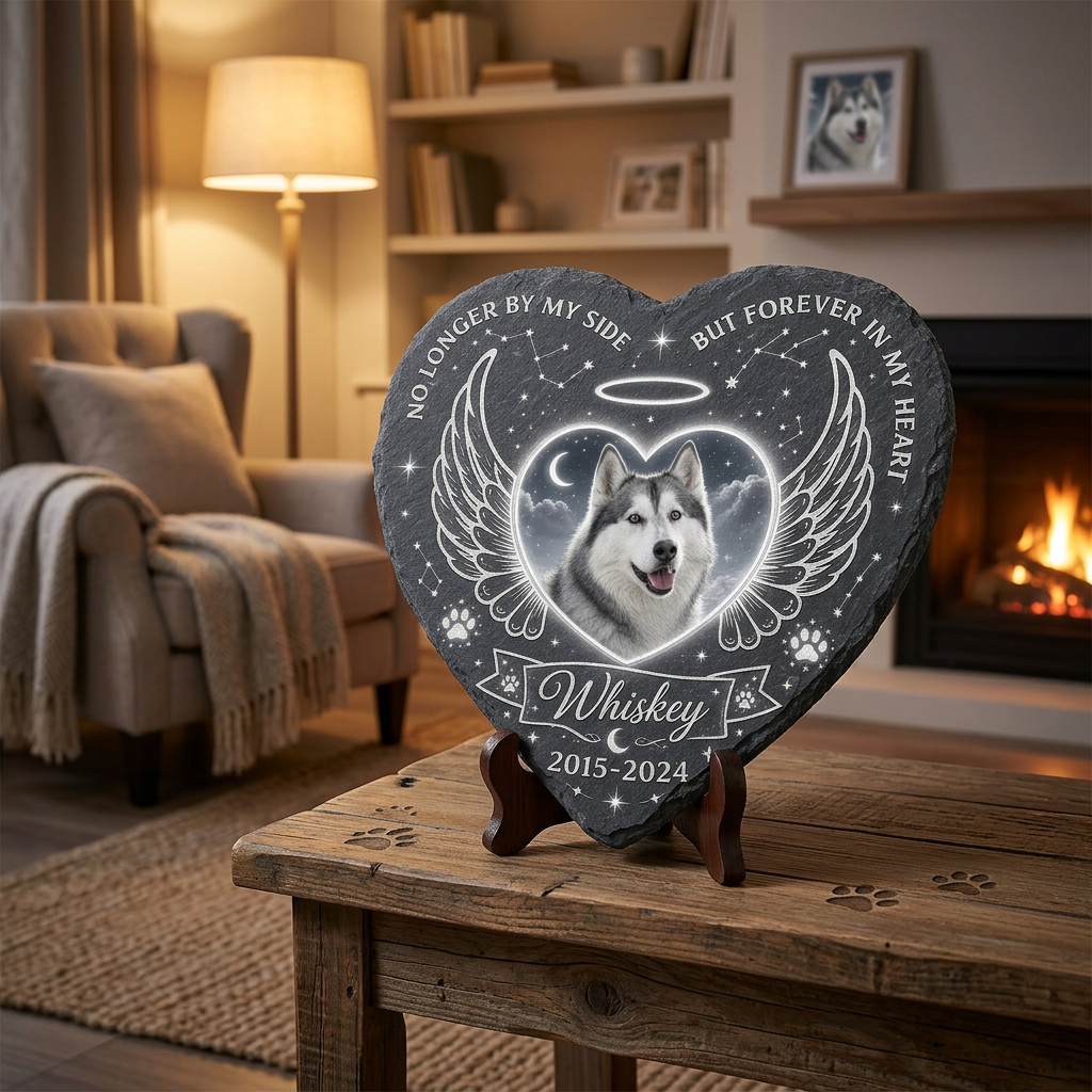 Personalized Dog Memorial Heart Stone – Custom Pet Loss Garden Keepsake Gift - Image 2 | VNMGSREPR1-6IN-EHIEU_AI_0418 VNMGSREPR1-8IN-EHIEU_AI_0418