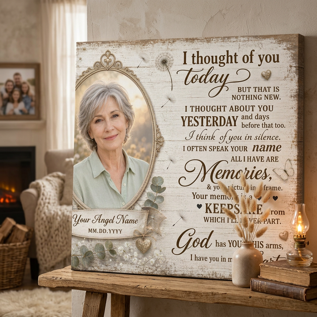 Personalized Memorial Wall Canvas for Loss of Loved One, Sympathy Remembrance Keepsake Gift - Image 2