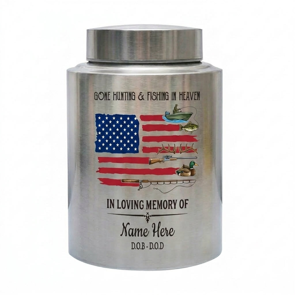 Personalized Bass Fishing Cremation Urns for Human Ashes Stainless Steel Hunter Fisherman Remembrance Sympathy Condolence Gift Large 7.5x5.1 Memorial Keepsake Urn, Memorial Gift, In Loving Memory - Image 2