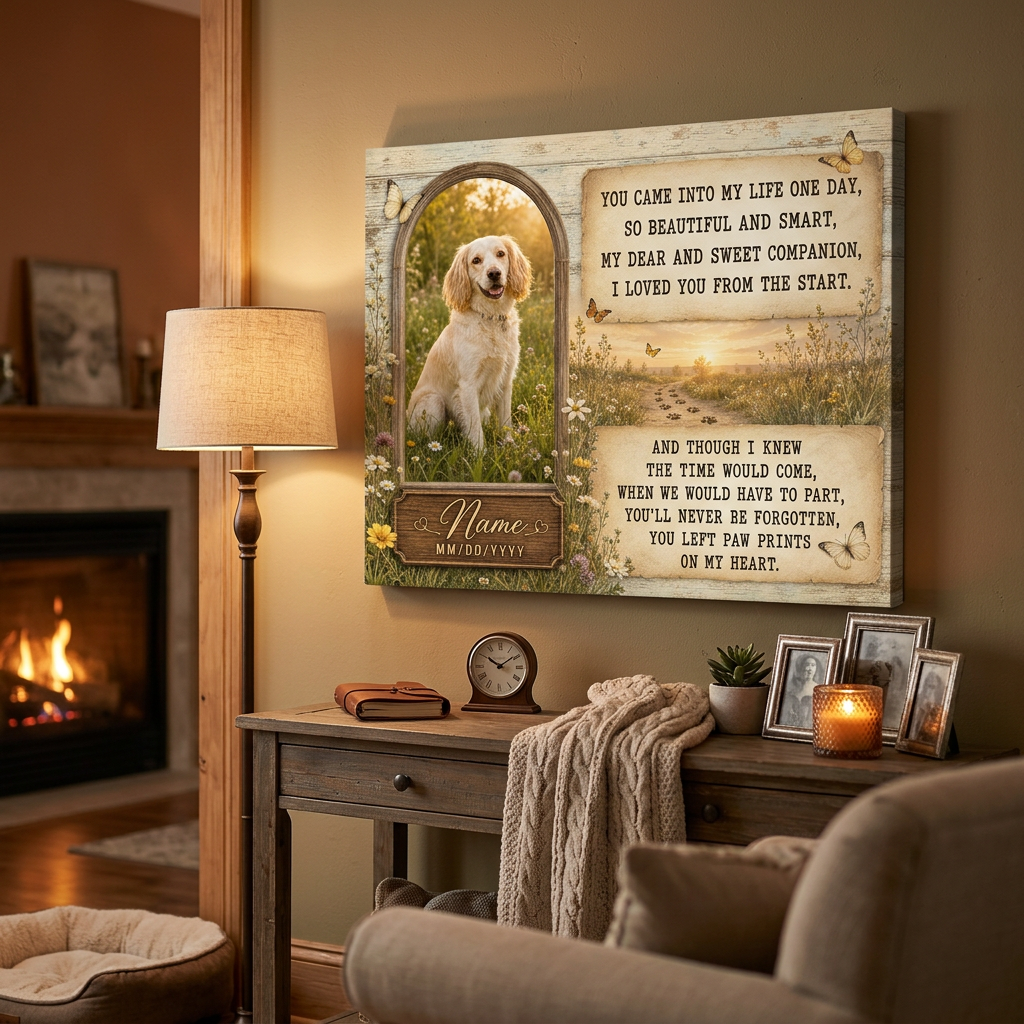 Personalized Dog Photo Memorial Wall Canvas – Sympathy Gift for Dog Owners - Image 2