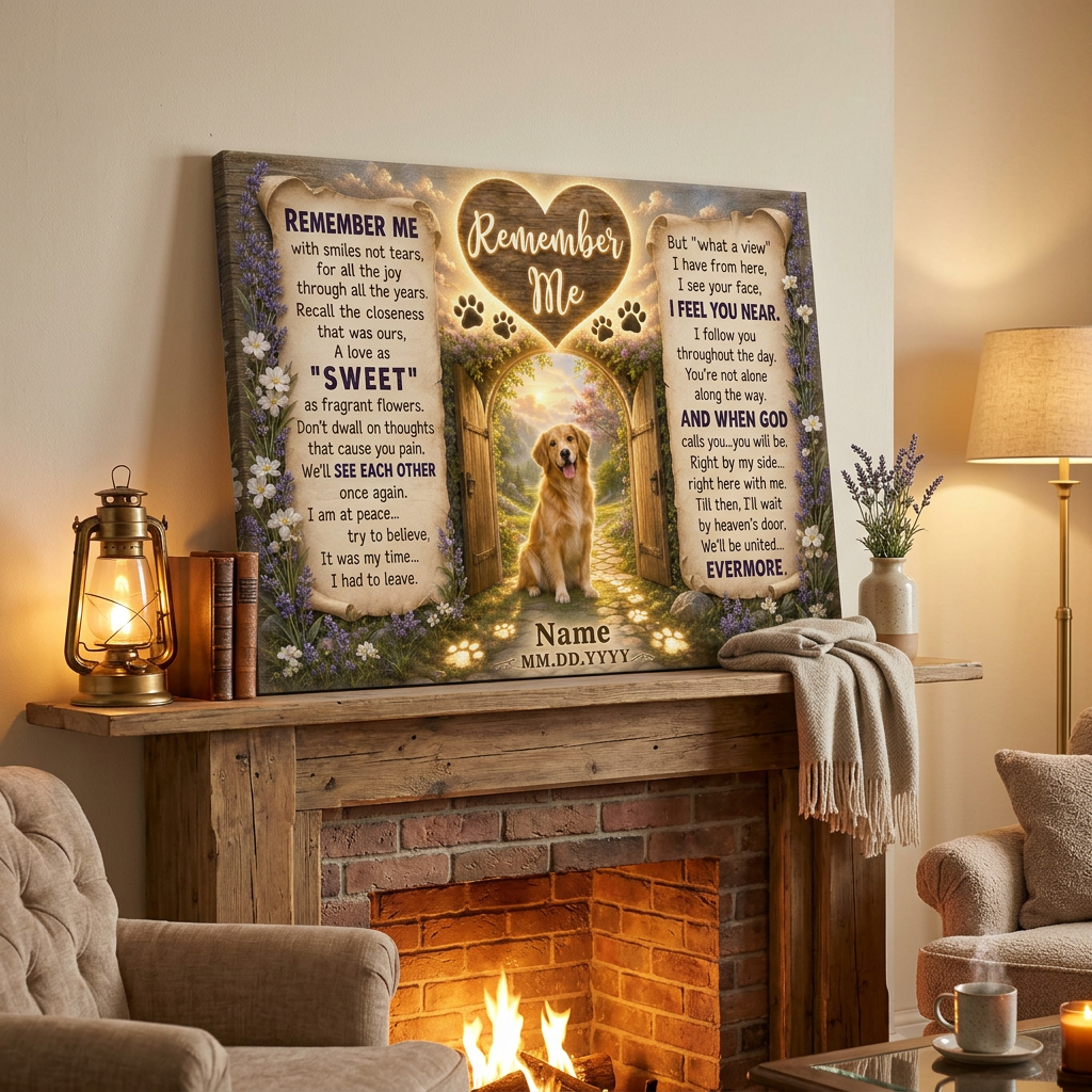 Personalized Dog Memorial Wall Canvas Remember Me Pet Photo Sympathy Remembrance Gift - Image 2