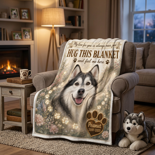 Personalized Pet Memorial Photo Fleece Blanket - Dog Cat Loss Sympathy Gift, Custom Name & Years - Image 2