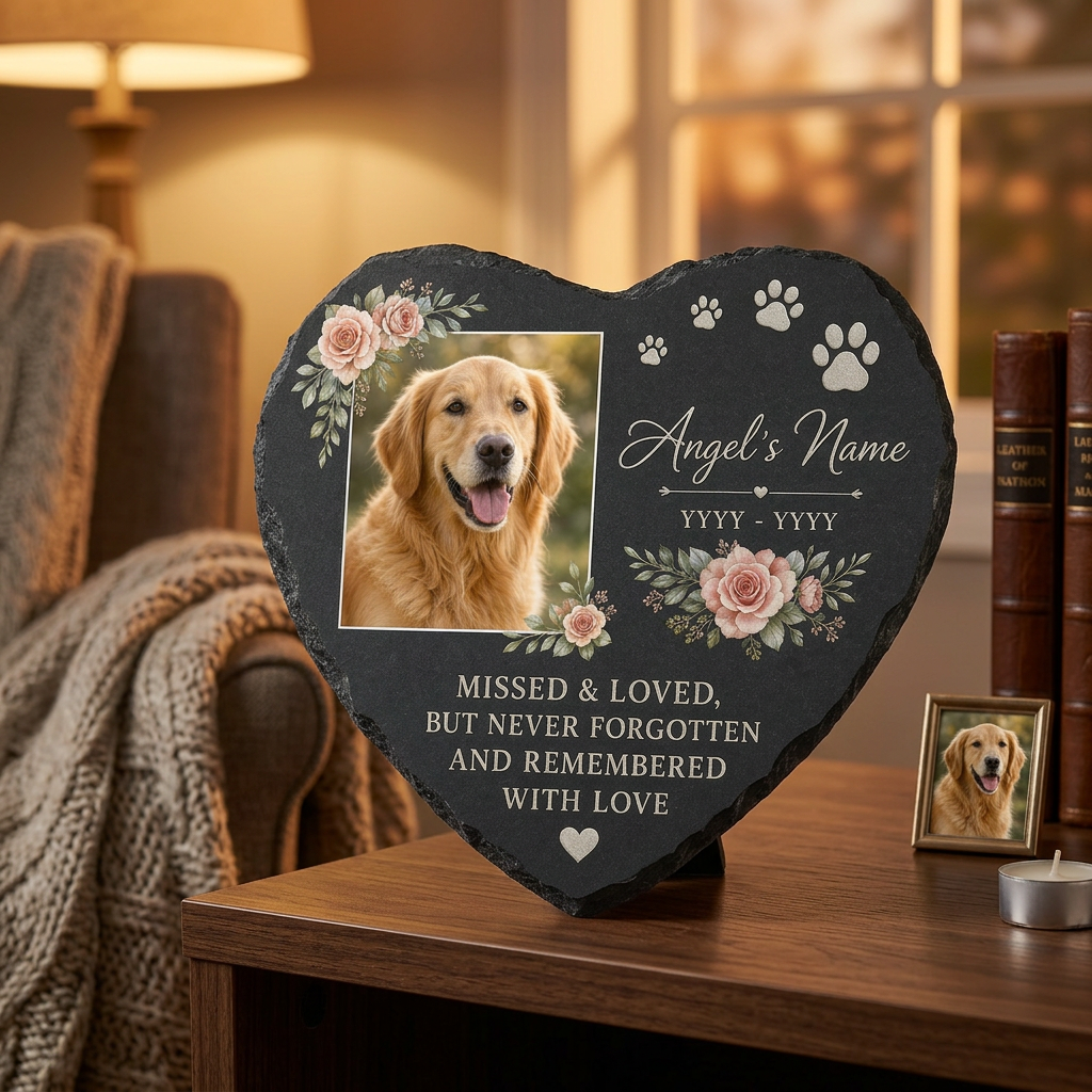 Personalized Dog Photo Memorial Garden Stone – Pet Loss Remembrance Gift - Image 2 | VNMGSREPR1-6IN-EHIEU_AI_0486 VNMGSREPR1-8IN-EHIEU_AI_0486