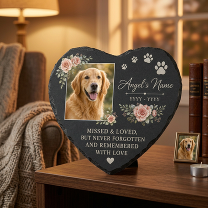 Personalized Dog Photo Memorial Garden Stone – Pet Loss Remembrance Gift - Image 2 | VNMGSREPR1-6IN-EHIEU_AI_0486 VNMGSREPR1-8IN-EHIEU_AI_0486