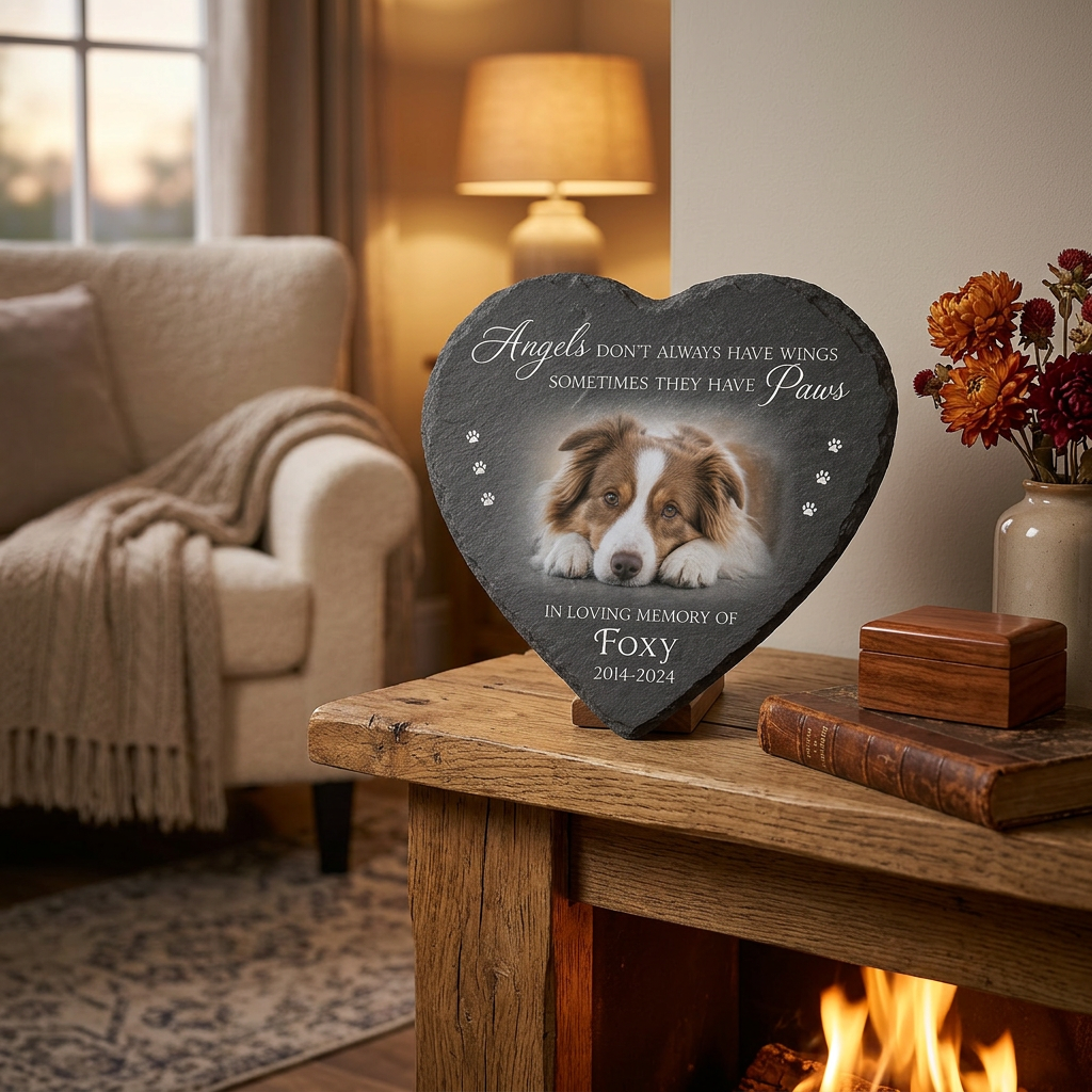 Personalized Pet Memorial Garden Stone – Custom Heart Dog Loss Grave Marker Gift - Image 2 | VNMGSREPR1-6IN-EHIEU_AI_0408 VNMGSREPR1-8IN-EHIEU_AI_0408