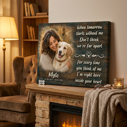 Personalized Dog Memorial Wall Canvas – Custom Pet Loss Gift With Photo - Image 2