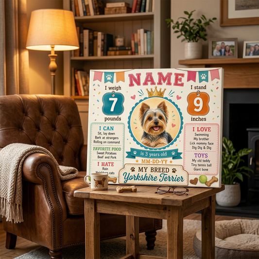 Personalized Dog Birthday Canvas – Custom First Birthday Gift for Pet Owners - Image 2
