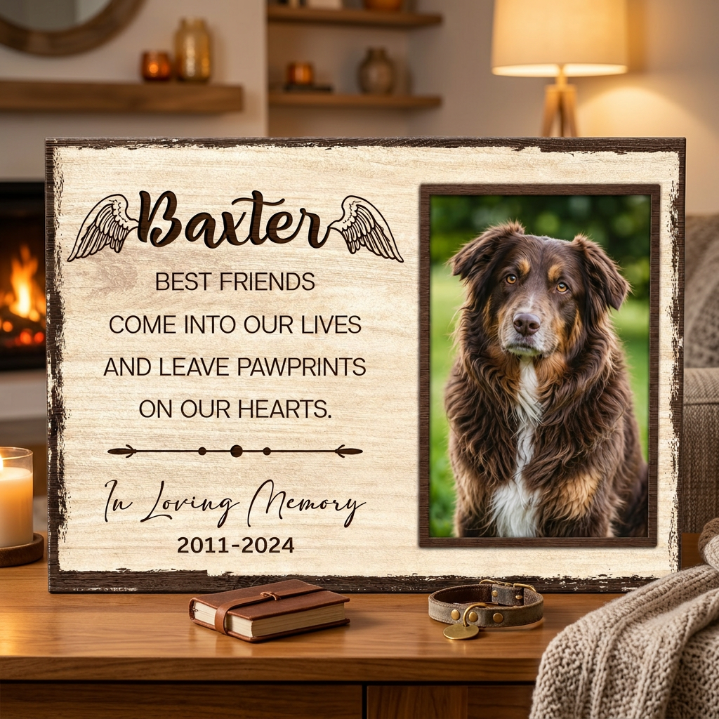 Custom Pet Memorial Canvas – Personalized Dog Loss Gift with Photo and Name - Image 2