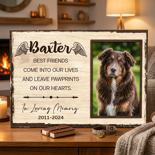 Custom Pet Memorial Canvas – Personalized Dog Loss Gift with Photo and Name - Image 2