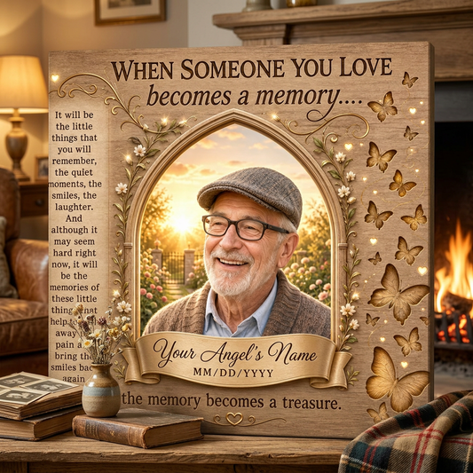 Personalized Memorial Photo Wall Canvas Sympathy Gift for Loss of Loved One - Image 2