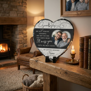 Personalized Heart-Shaped Memorial Slate with Photo – In Loving Memory Gift - Image 2