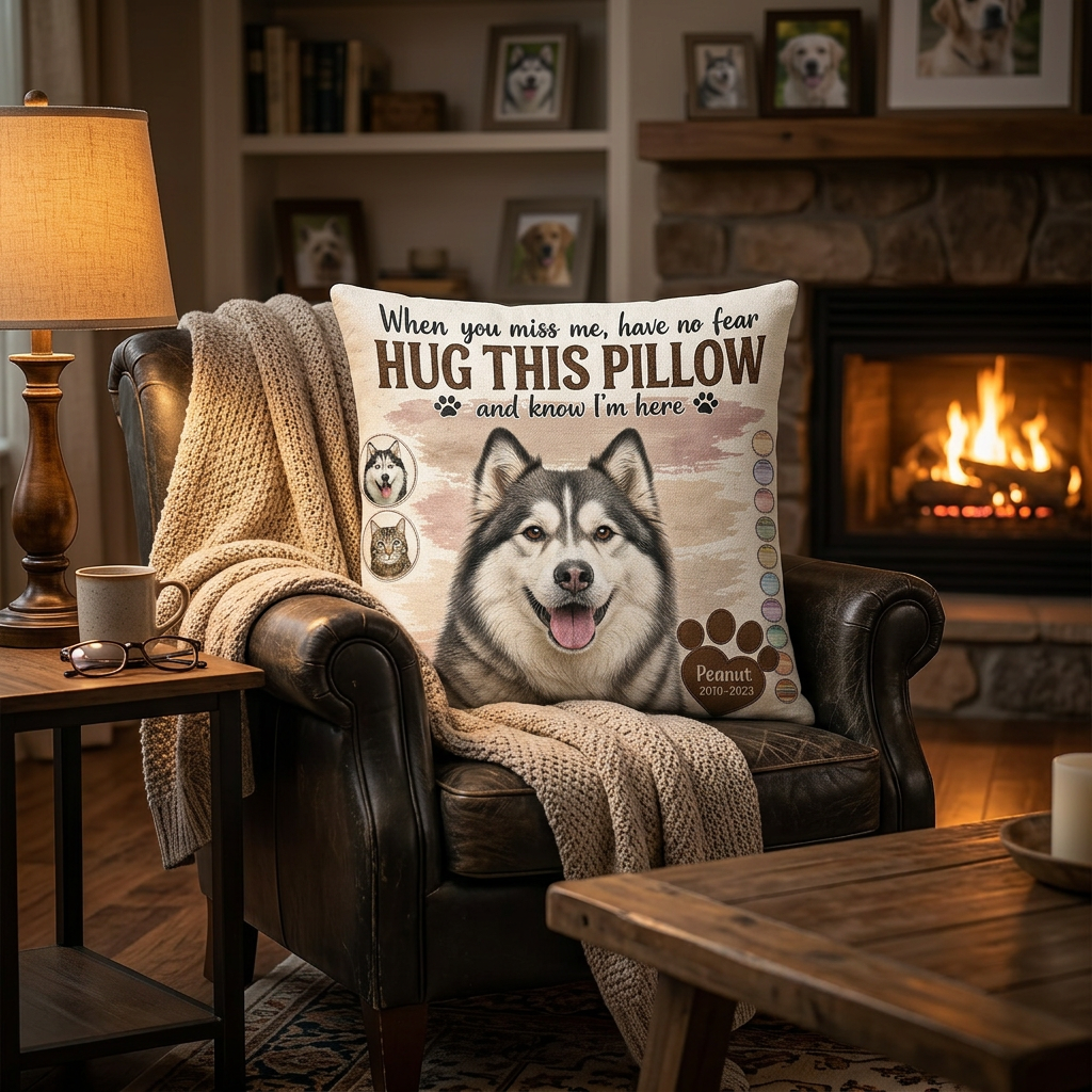 Personalized Pet Memorial Pillow with Photo - Dog Cat Loss Remembrance Sympathy Gift - Image 2