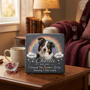 Personalized Dog Memorial Garden Stone – Rainbow Bridge Pet Loss Sympathy Gift - Image 2
