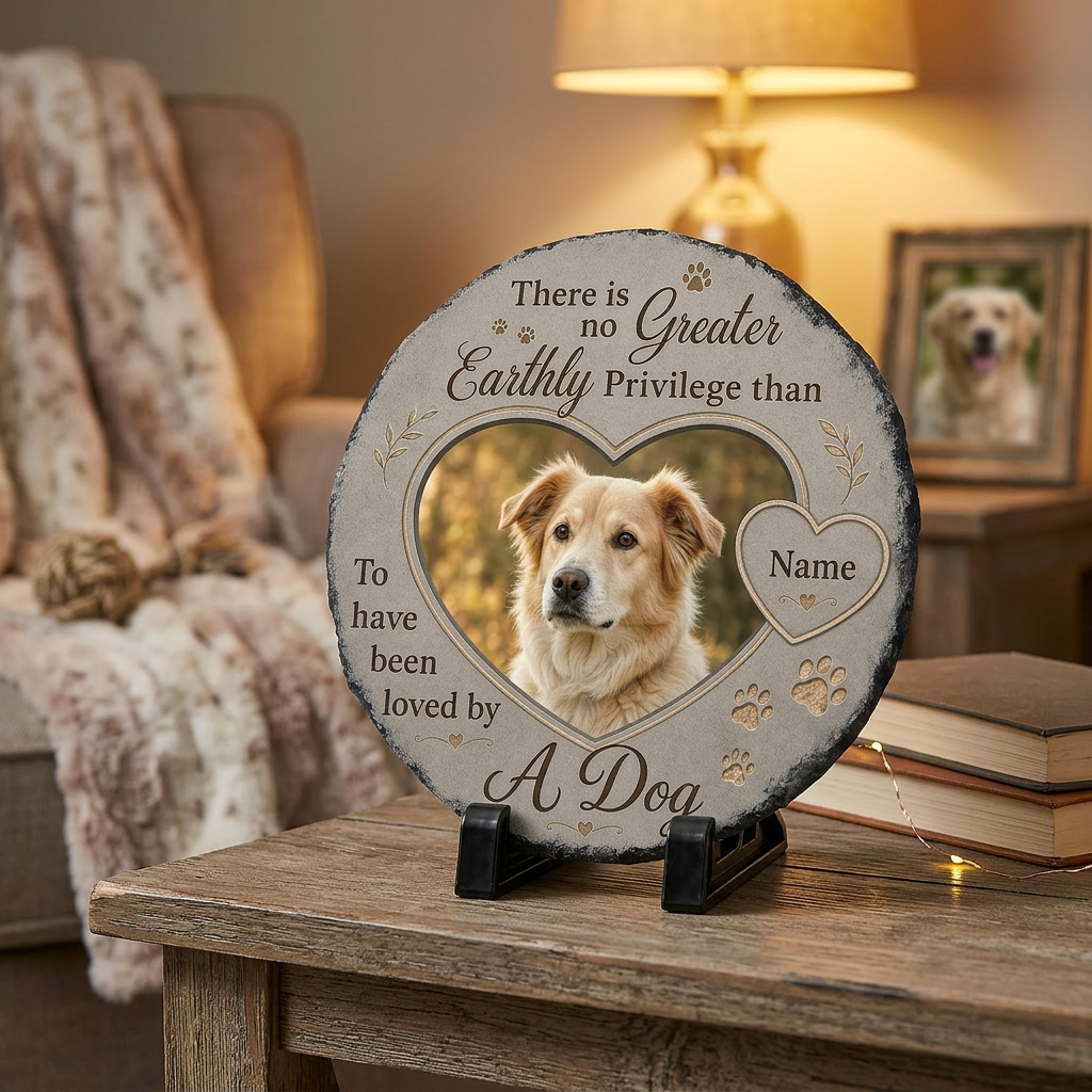 Personalized Dog Memorial Garden Stone With Photo – Pet Loss Keepsake Gift - Image 2 | VNMGSREPR1-6IN-EHIEU_AI_0439 VNMGSREPR1-8IN-EHIEU_AI_0439