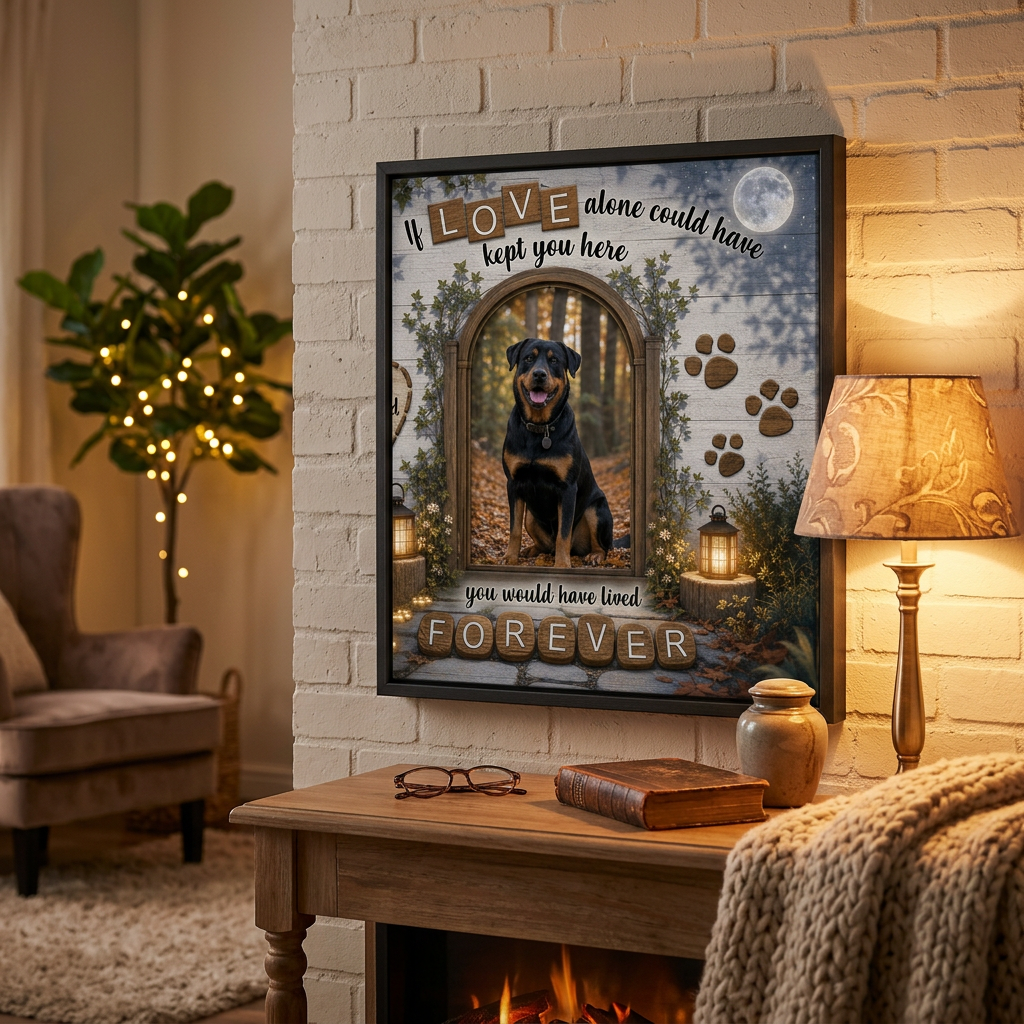 Personalized Dog Memorial Wall Canvas – If Love Alone Pet Loss Remembrance Gift - Image 2
