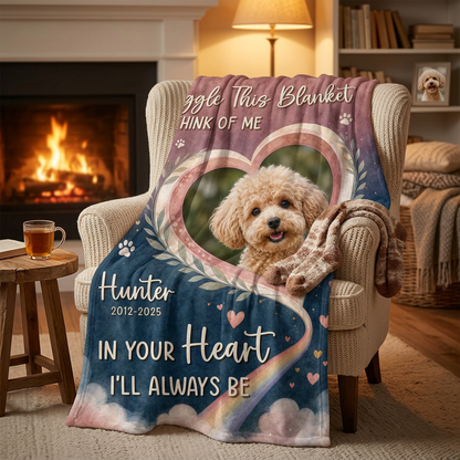 Personalized Pet Memorial Photo Fleece Blanket - Dog Loss Sympathy Gift for Pet Owners - Image 2