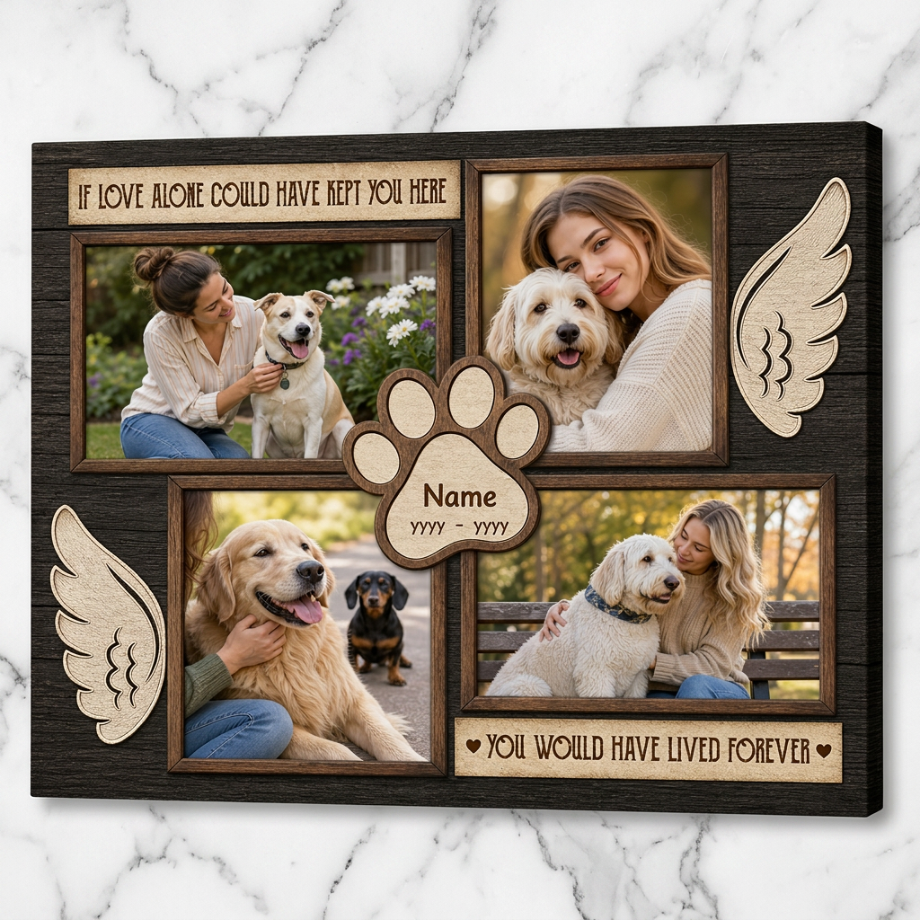 Personalized Pet Memorial Photo Collage Canvas Wall Art Dog Lovers Sympathy Gift - Image 3
