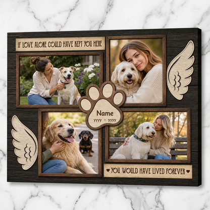 Personalized Pet Memorial Photo Collage Canvas Wall Art Dog Lovers Sympathy Gift - Image 3