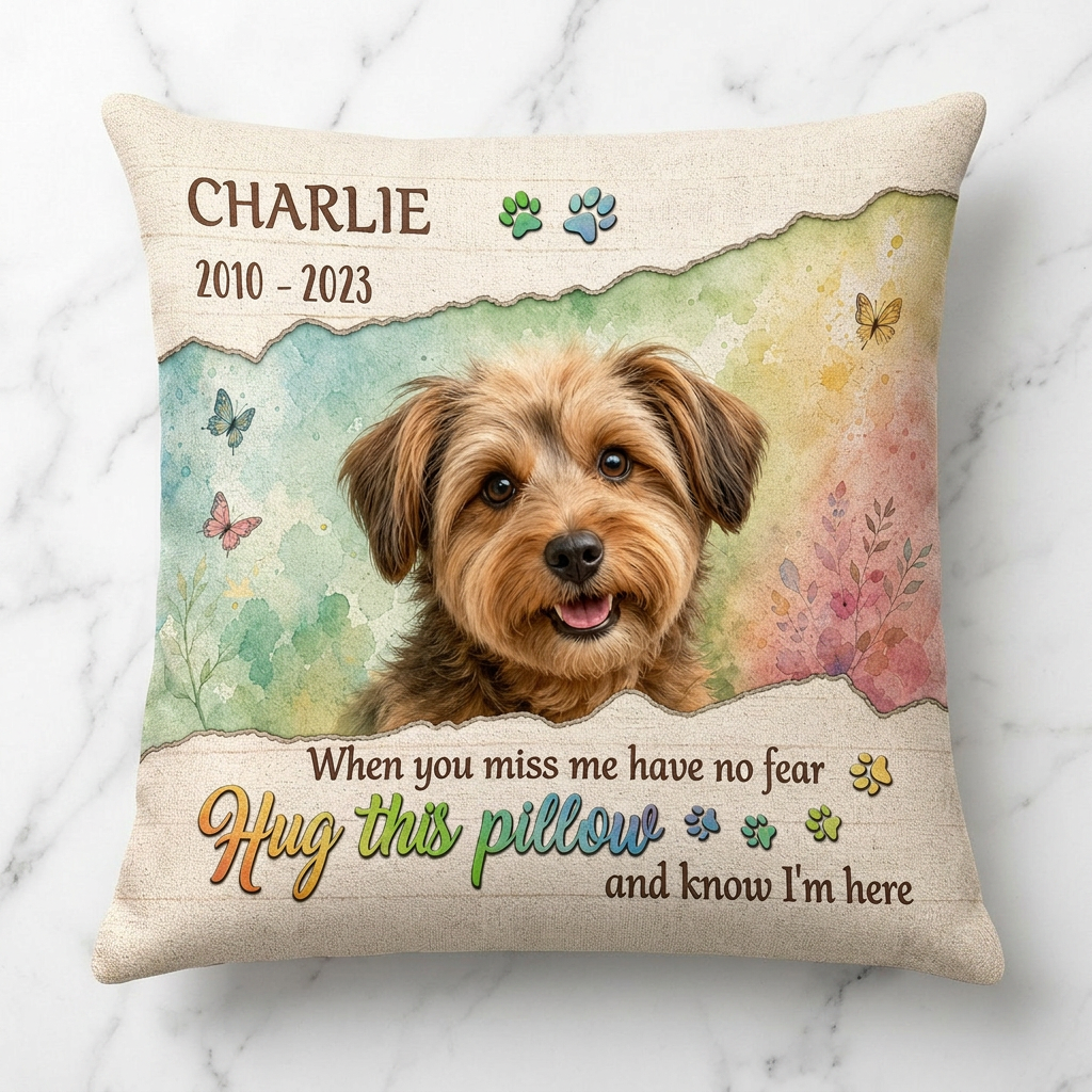 Personalized Pet Memorial Photo Pillow - Dog Remembrance Keepsake Sympathy Gift - Image 3