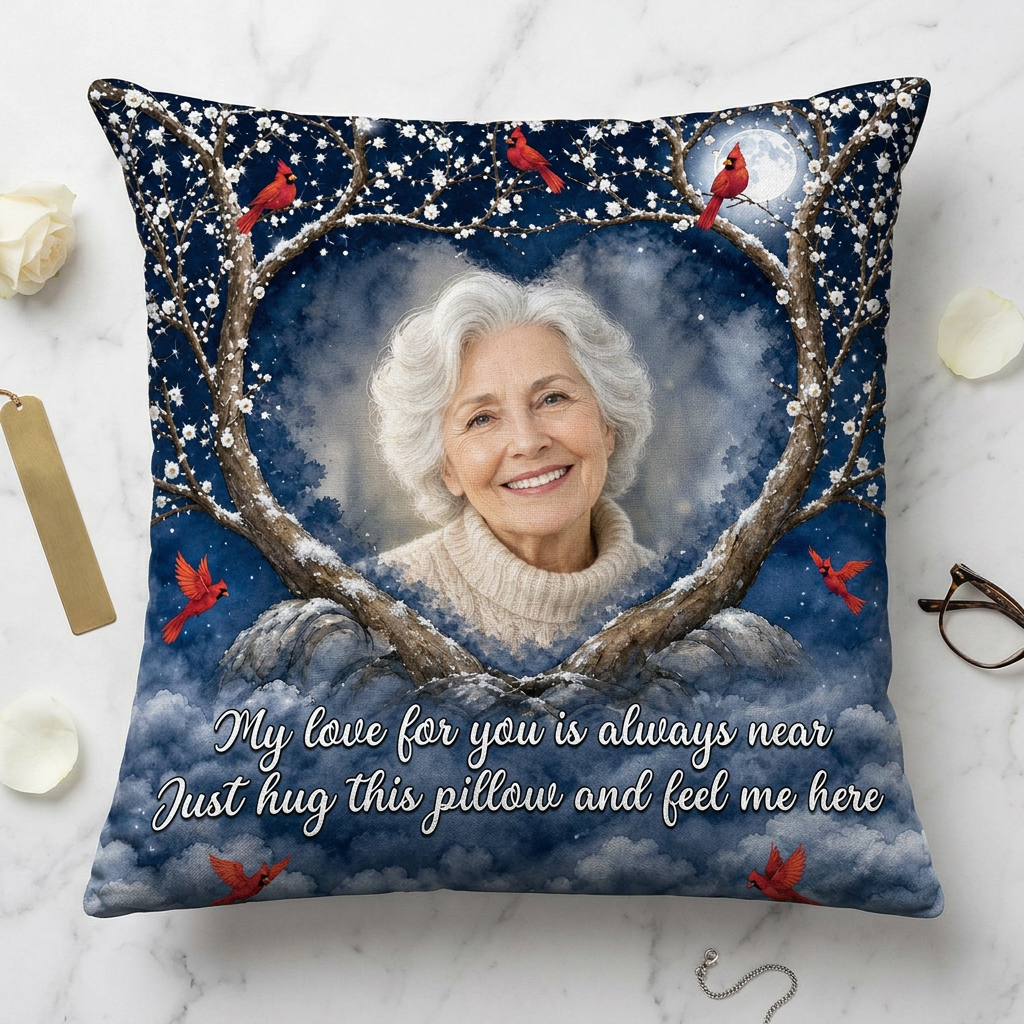 Personalized Memorial Photo Pillow All Over Printed Cardinal Sympathy Remembrance Gift - Image 3