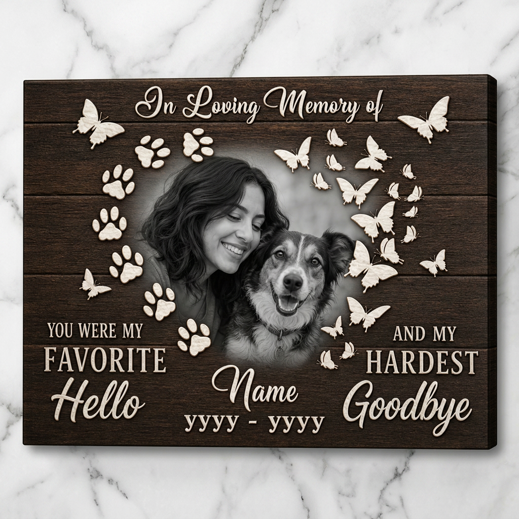 Personalized Dog Memorial Wall Canvas, Custom Pet Photo Sympathy Gift for Dog Loss - Image 3