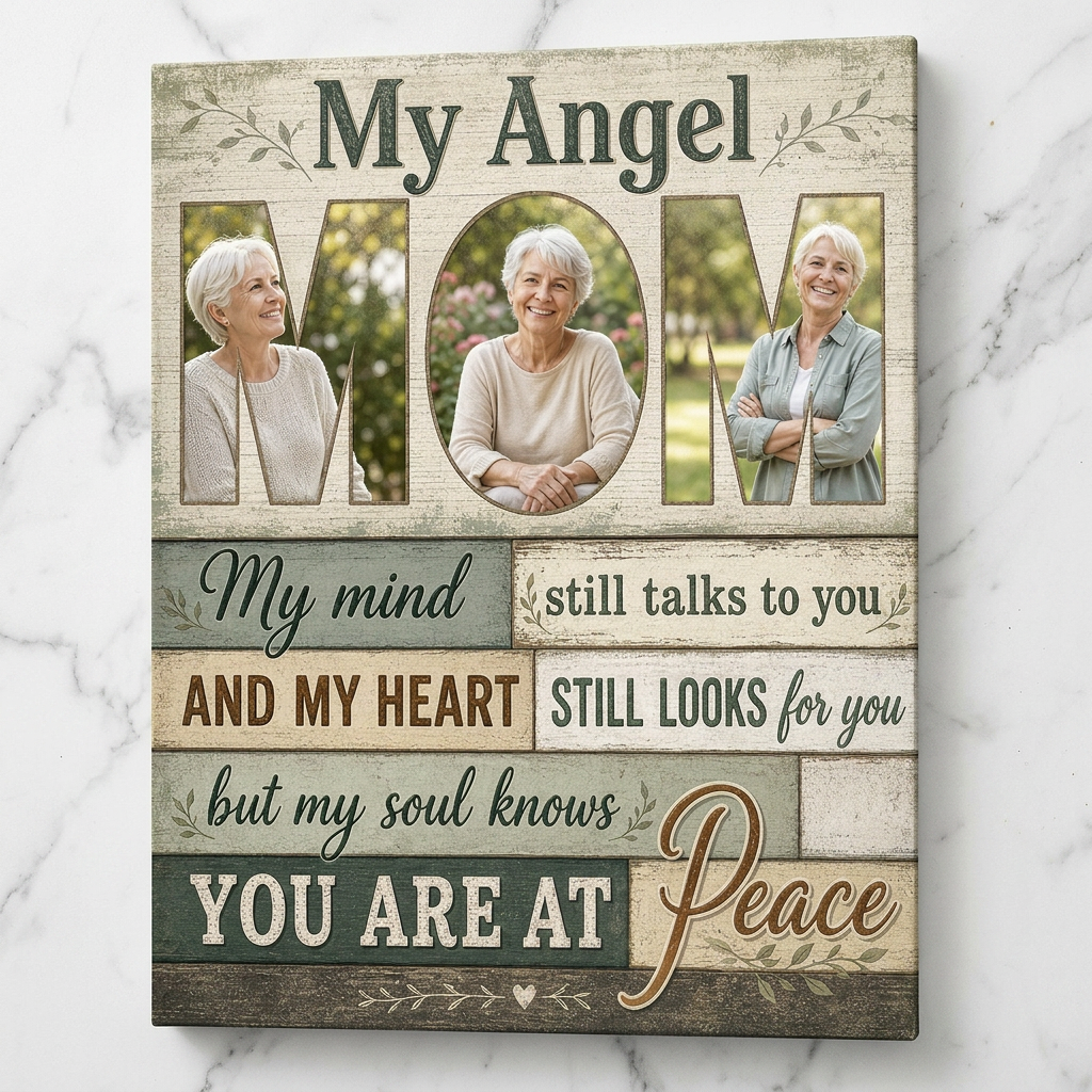 Personalized Memorial Canvas Print for Loss of Mom – Bereavement Gift - Image 3