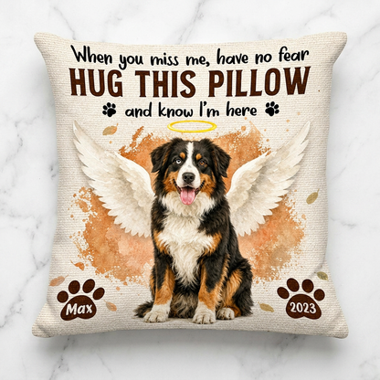 Personalized Pet Memorial Pillow with Photo - Angel Wings Dog Memorial Sympathy Gift for Pet Owners - Image 3