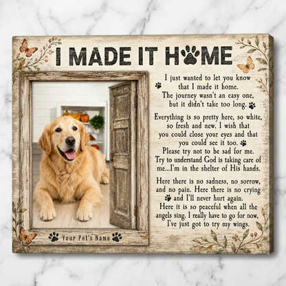 Personalized Dog Memorial Wall Canvas – Pet Loss Sympathy Gift, Rainbow Bridge - Image 3