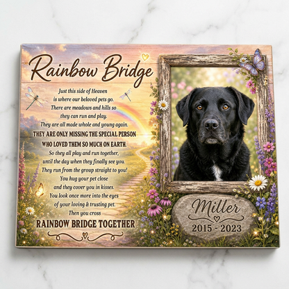 Personalized Dog Memorial Rainbow Bridge Wall Canvas - Custom Pet Photo Remembrance Gift - Image 3 | WCV-12X8-EHIEU_AI_0023 WCV-14X11-EHIEU_AI_0023 WCV-18X12-EHIEU_AI_0023 WCV-20X16-EHIEU_AI_0023 WCV-24X16-EHIEU_AI_0023 WCV-24X20-EHIEU_AI_0023 WCV-30X20-EHIEU_AI_0023 WCV-30X24-EHIEU_AI_0023 WCV-36X24-EHIEU_AI_0023 WCV-40X30-EHIEU_AI_0023