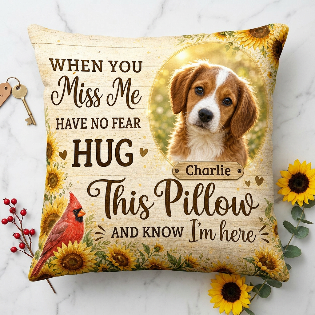 Personalized Pet Memorial Pillow with Photo - Custom Dog Loss Sympathy Keepsake Gift - Image 3