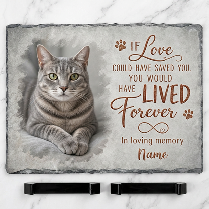 Personalized Cat Memorial Slate Plaque – Pet Loss Sympathy Garden Stone Gift - Image 3 | VNMGSREPR1-6IN-EHIEU_AI_0474 VNMGSREPR1-8IN-EHIEU_AI_0474