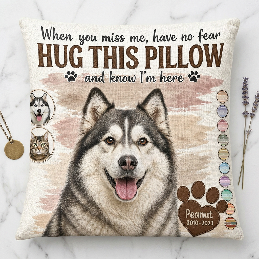 Personalized Pet Memorial Pillow with Photo - Dog Cat Loss Remembrance Sympathy Gift - Image 3