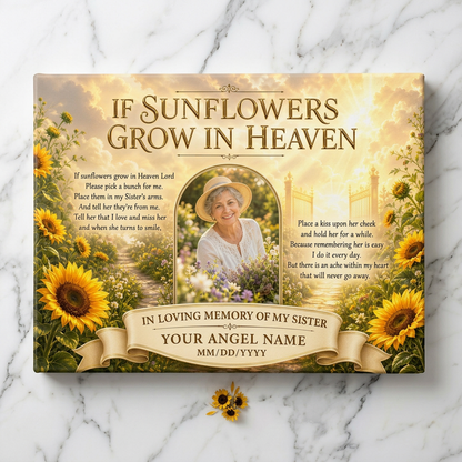 Personalized Sister Memorial Canvas with Custom Photo - In Loving Memory - Image 3