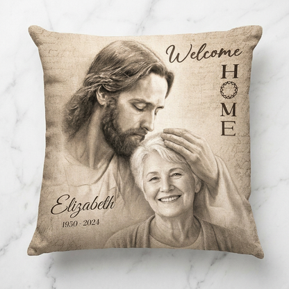 Personalized Memorial Photo Pillow - Christian Welcome Home Sympathy Gift for Family - Image 3