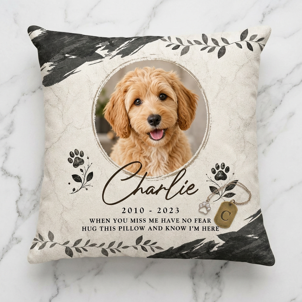 Personalized Pet Memorial Pillow With Photo - Dog Loss Remembrance Sympathy Gift for Pet Owners - Image 3