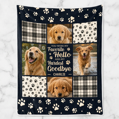 Personalized Dog Memorial Photo Blanket - Custom Pet Fleece Blanket Sympathy Gift for Dog Loss - Image 3