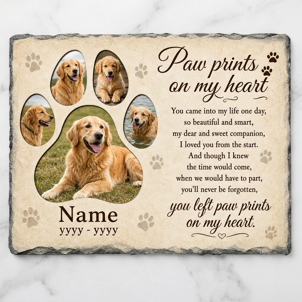 Personalized Dog Photo Memorial Garden Stone – Pet Loss Remembrance Slate - Image 3 | VNMGSREPR1-6IN-EHIEU_AI_0443 VNMGSREPR1-8IN-EHIEU_AI_0443
