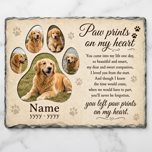 Personalized Dog Photo Memorial Garden Stone – Pet Loss Remembrance Slate - Image 3