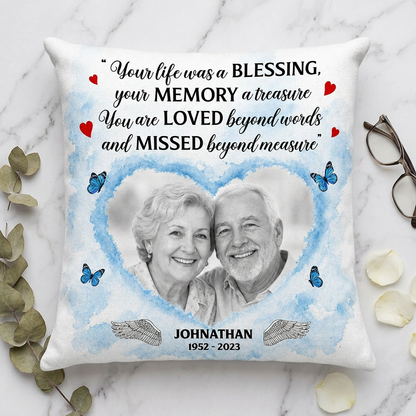 Personalized Memorial Photo Pillow When You Miss Me Hug This Sympathy Gift for Family - Image 3