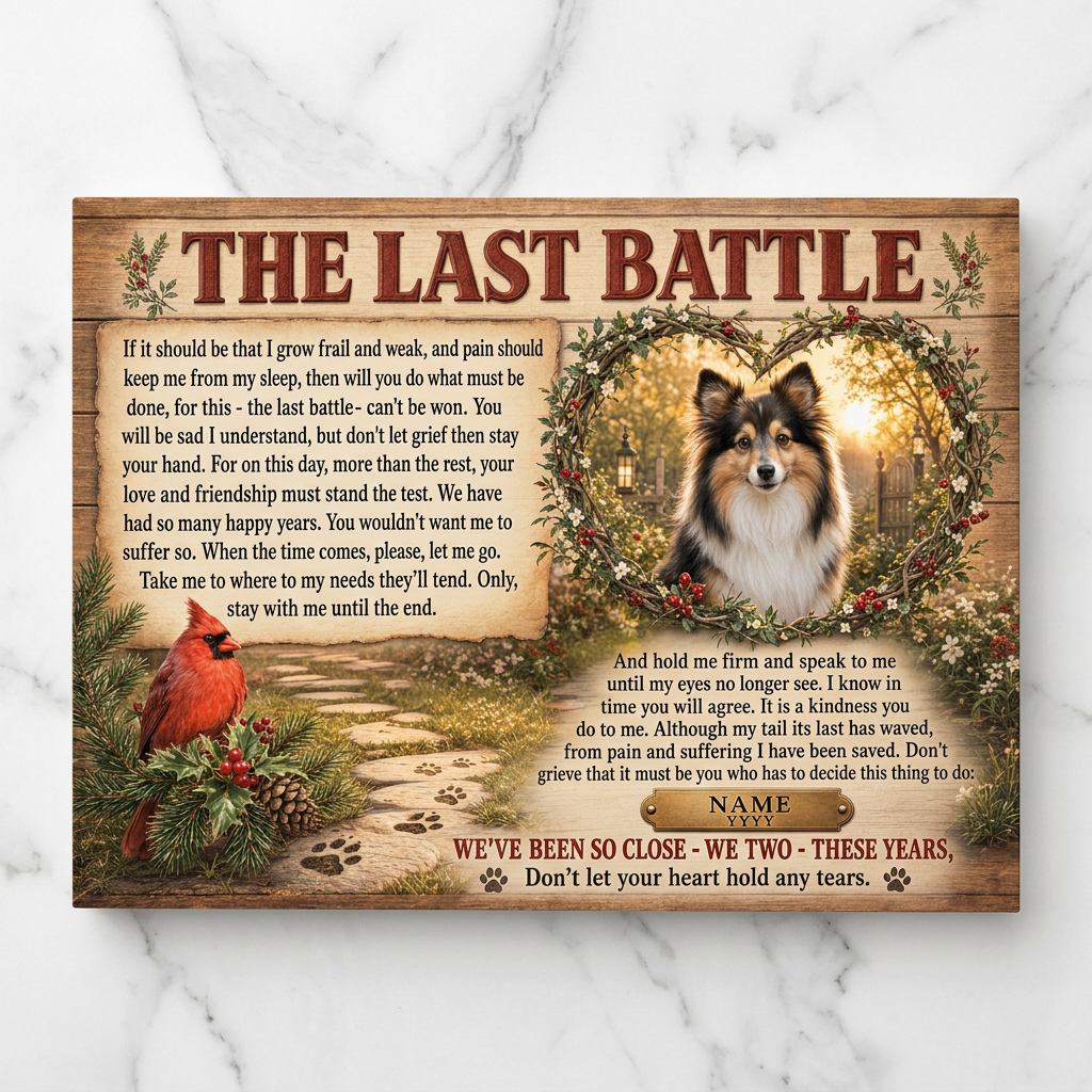 Personalized Dog Memorial Wall Canvas - The Last Battle Pet Loss Remembrance Gift - Image 3