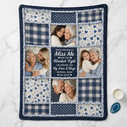 Personalized Photo Memorial Hug Blanket - Custom Fleece Throw for Missing Mom or Grandma - Image 3