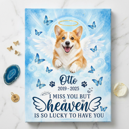 Personalized Pet Memorial Canvas Wall Art with Angel Wings - Dog Loss Remembrance Gift - Image 3 | WCV-12X8-EHIEU_AI_0041 WCV-14X11-EHIEU_AI_0041 WCV-18X12-EHIEU_AI_0041 WCV-20X16-EHIEU_AI_0041 WCV-24X16-EHIEU_AI_0041 WCV-24X20-EHIEU_AI_0041 WCV-30X20-EHIEU_AI_0041 WCV-30X24-EHIEU_AI_0041 WCV-36X24-EHIEU_AI_0041 WCV-40X30-EHIEU_AI_0041
