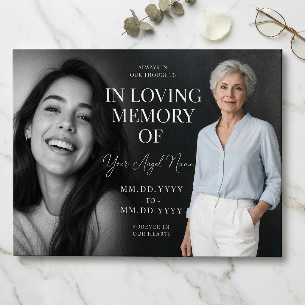 Personalized Memorial Photo Canvas Wall Art for Loss of Loved One Sympathy Keepsake Gift - Image 3