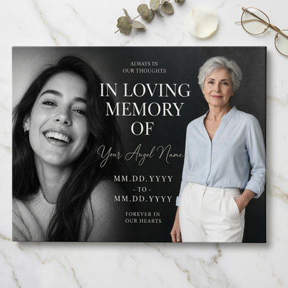 Personalized Memorial Photo Canvas Wall Art for Loss of Loved One Sympathy Keepsake Gift - Image 3